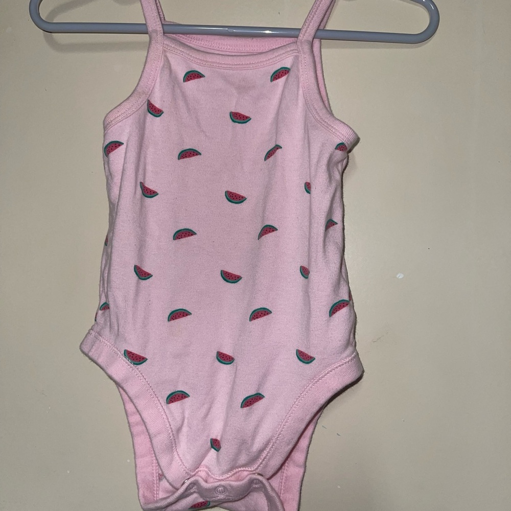 Pink Watermelon Print Kids One Piece